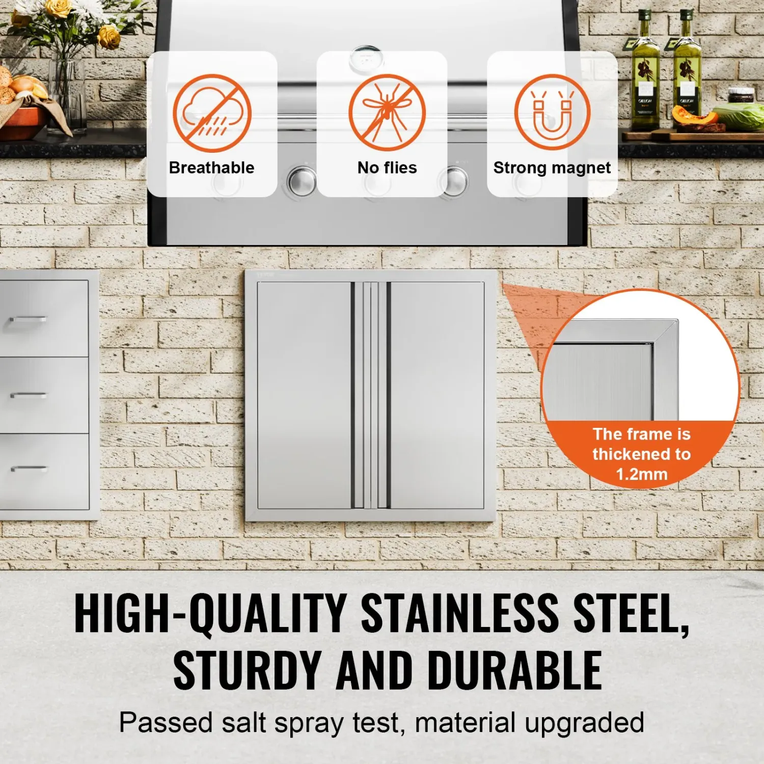 24 × 24-inch Stainless Steel Outdoor Kitchen Access Door
