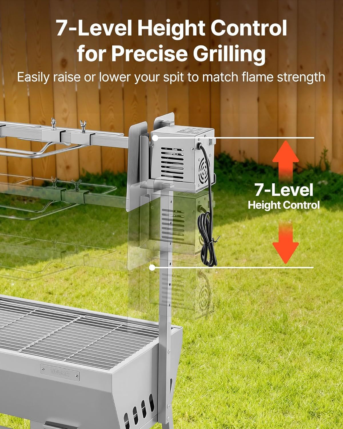 Stainless Steel  BBQ Grill 94cm Charcoal Pig Spit Roaster 60kg Capacity
