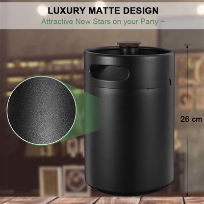 5L Mini Keg Beer Growler Matte Black Portable Home Brew Keg