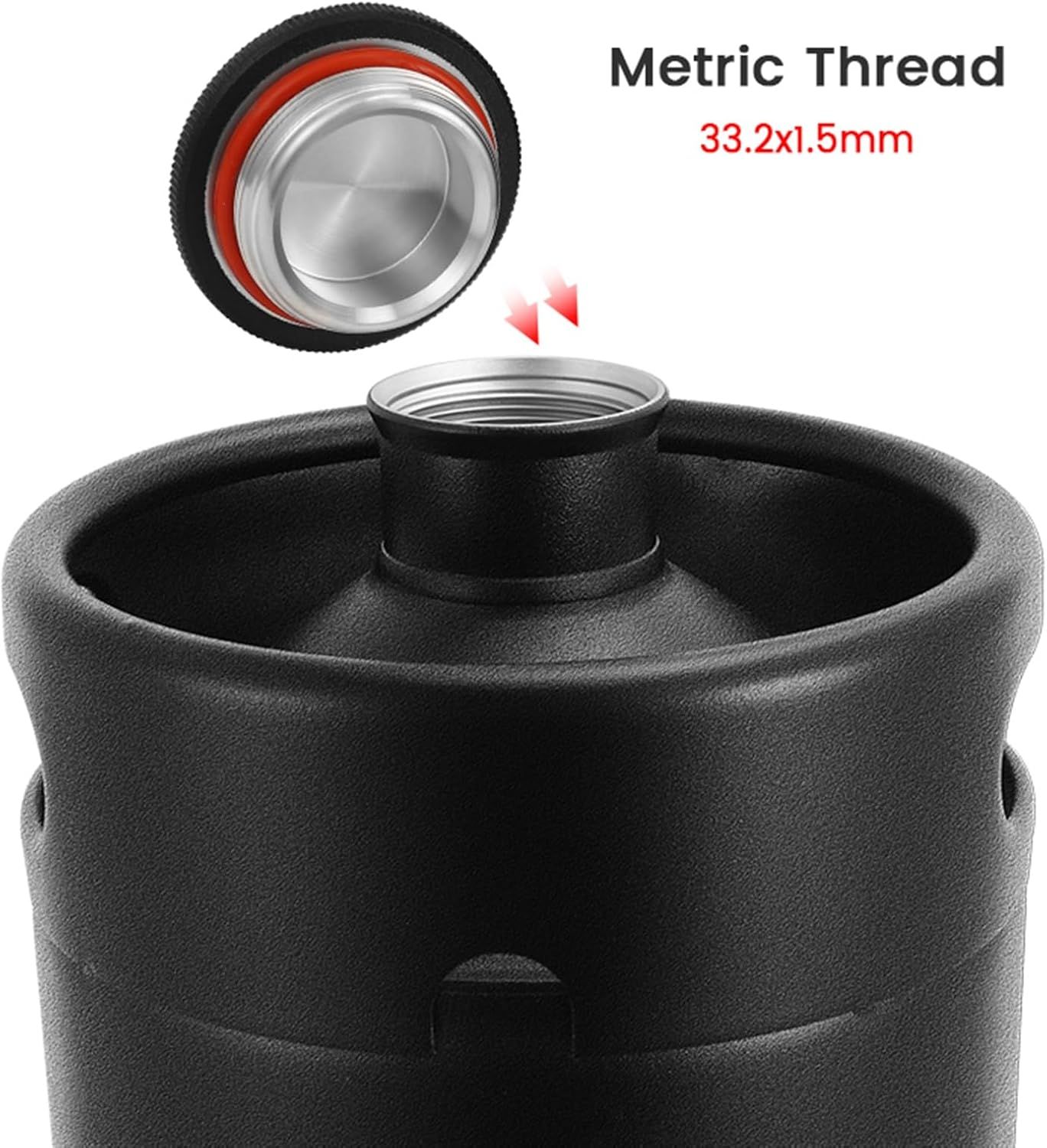 5L Mini Keg Beer Growler Matte Black Portable Home Brew Keg