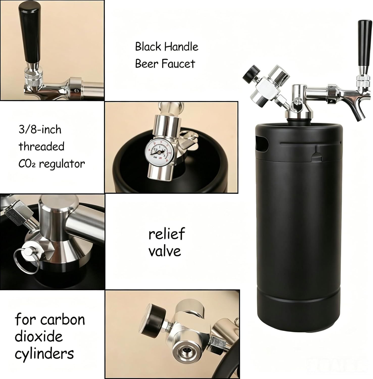 Beer Growler 2L Stainless Steel Tap System