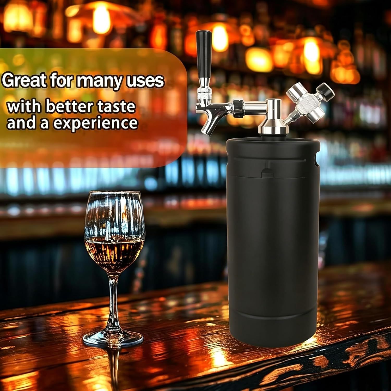 Beer Growler 2L Stainless Steel Tap System