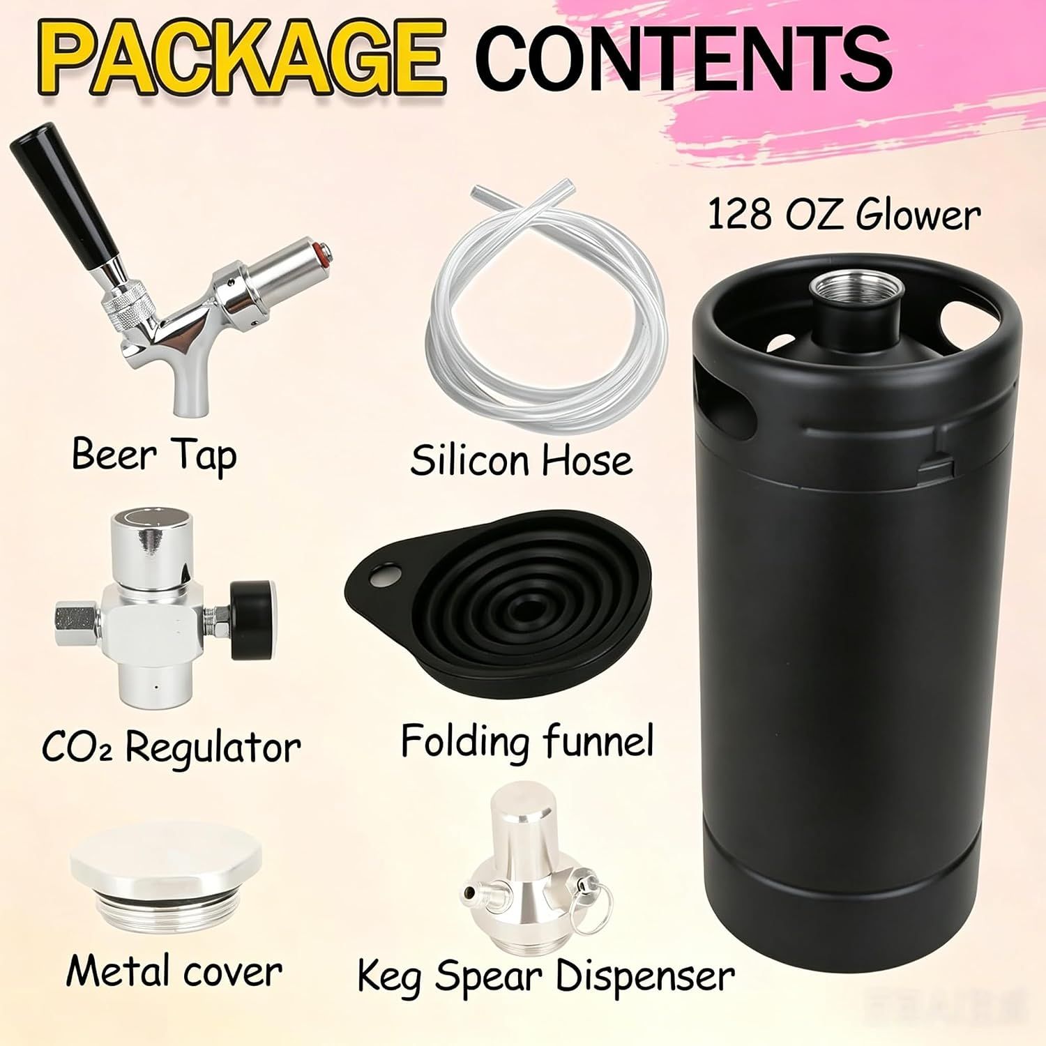 Beer Growler 2L Stainless Steel Tap System