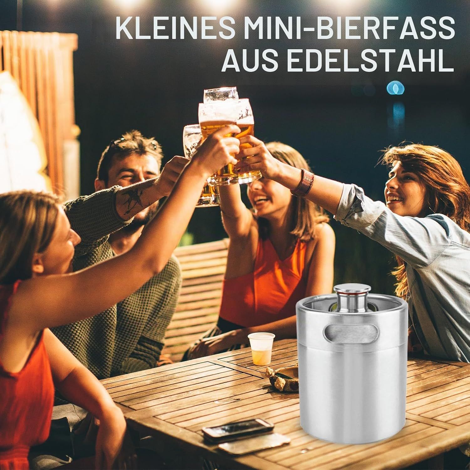 5L Stainless Steel Beer Keg 304 Mini Growler Barrel with Hexagonal Spiral Lid