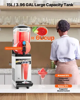 Commercial Slushie Machine 15L Stainless Steel Frozen Drink Maker