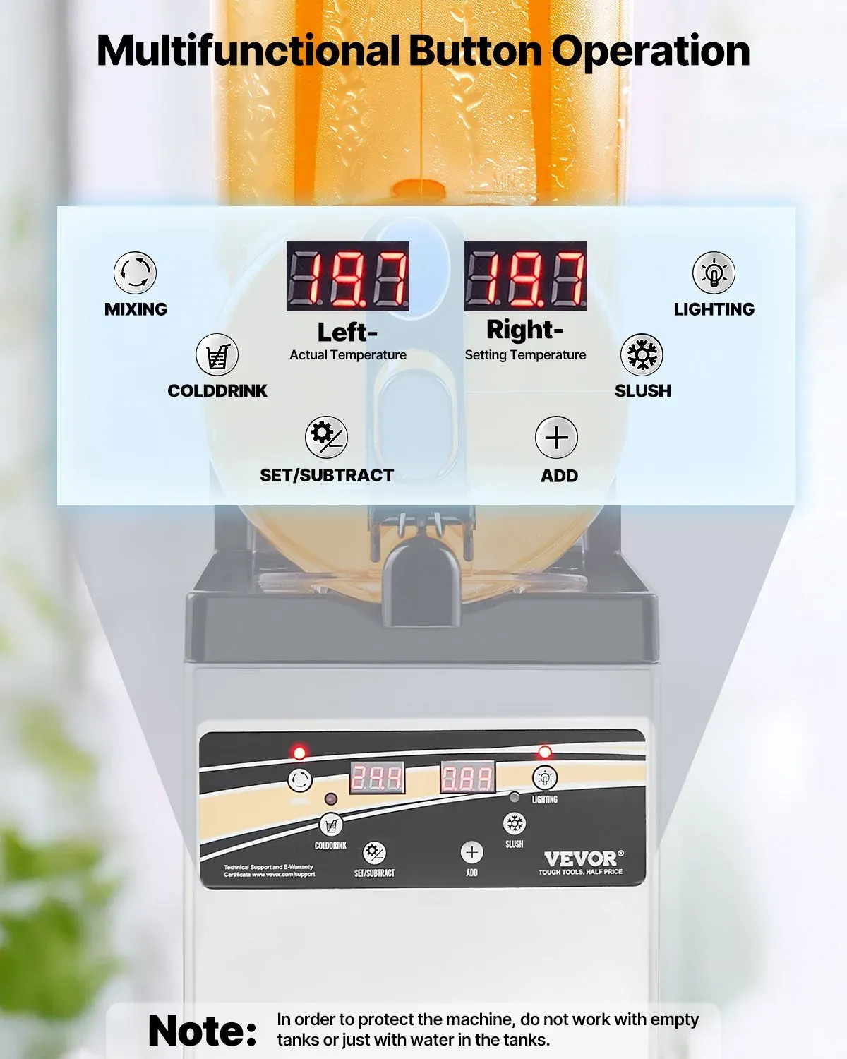 Commercial Slushie Machine 15L Stainless Steel Frozen Drink Maker