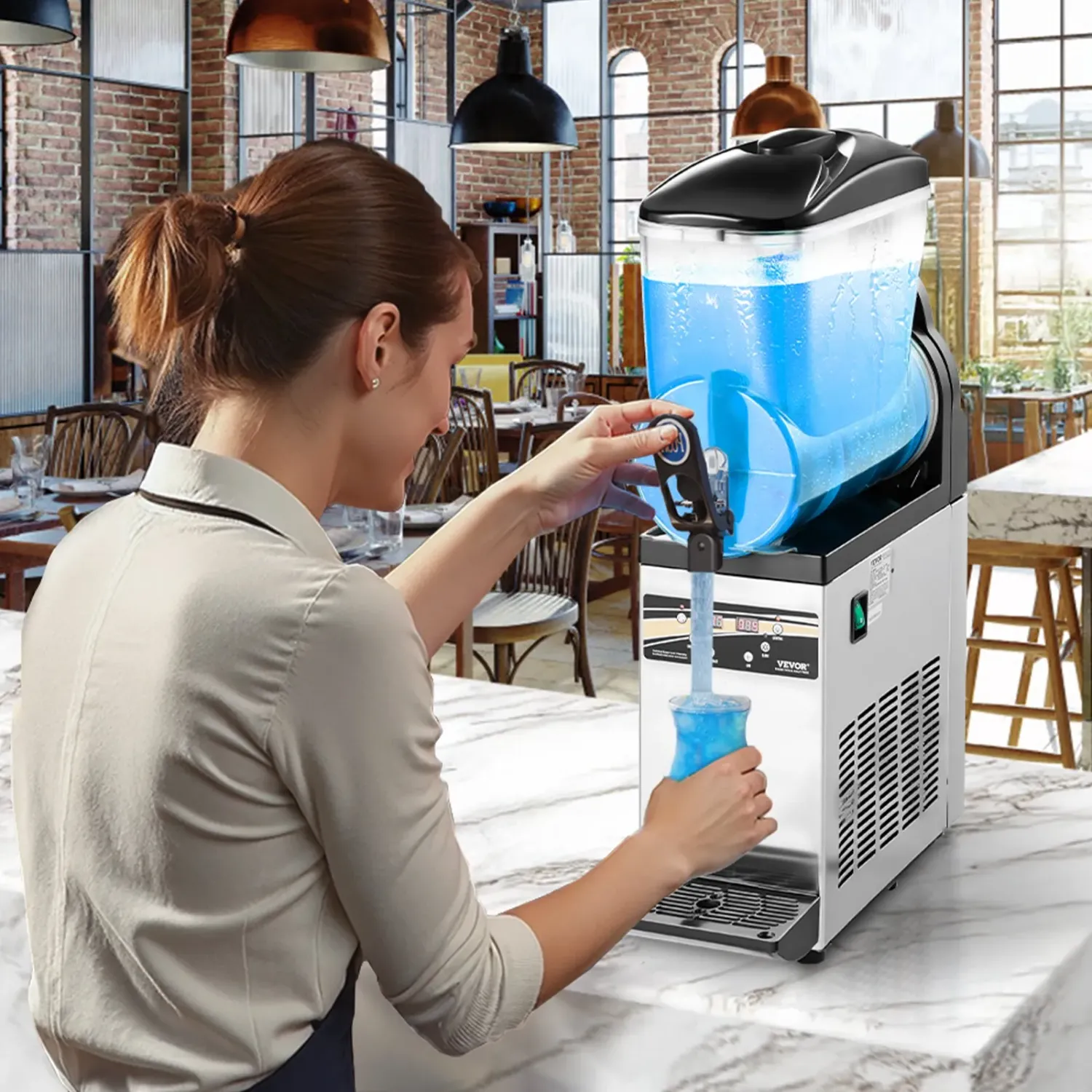Commercial Slushie Machine 15L Stainless Steel Frozen Drink Maker