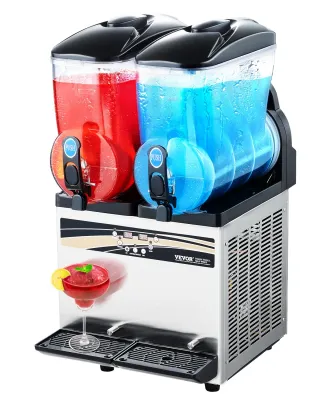 Commercial Slushie Machine 30L Dual Tank Frozen Drink Maker Stainless Stee
