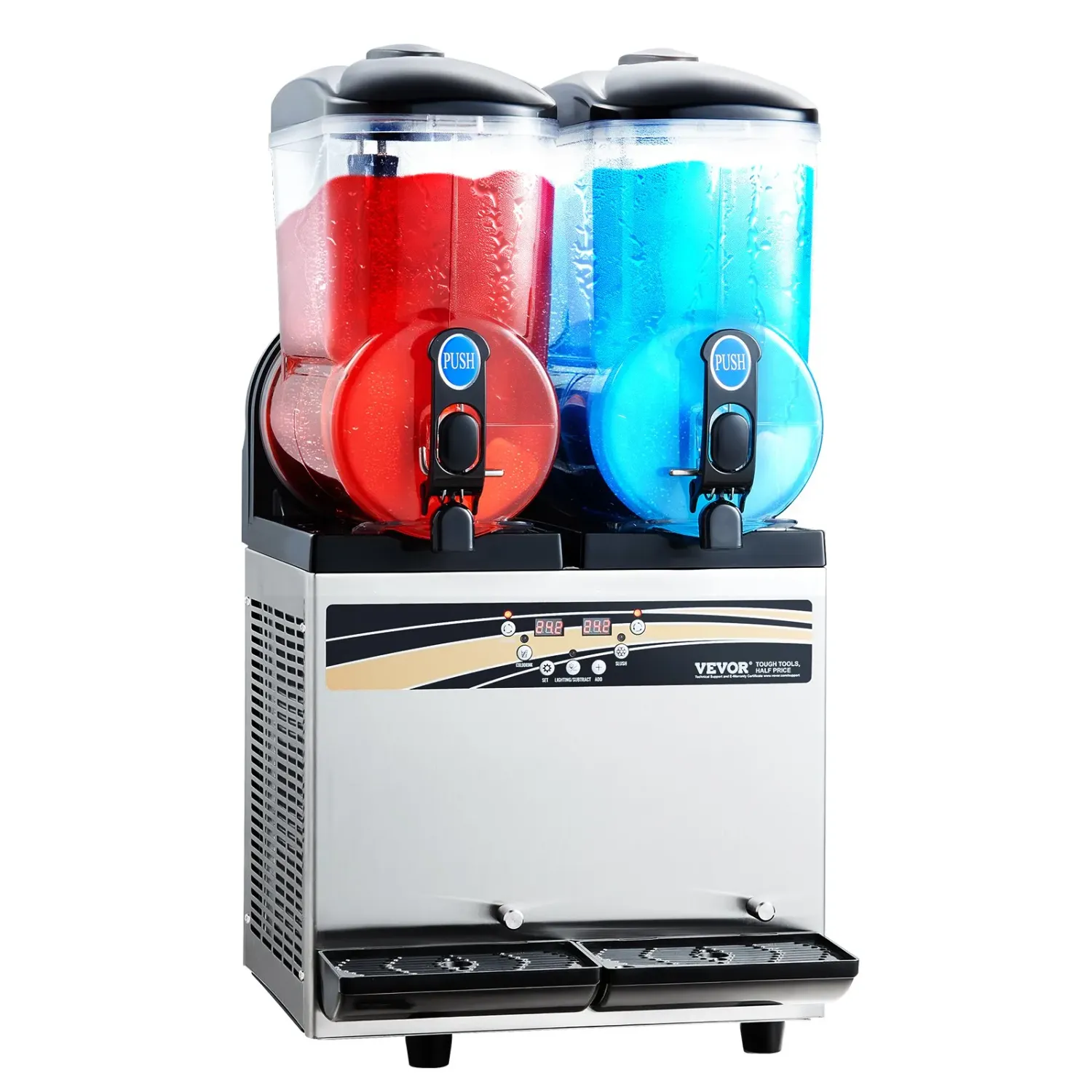 Commercial Slushie Machine 30L Dual Tank Frozen Drink Maker Stainless Stee