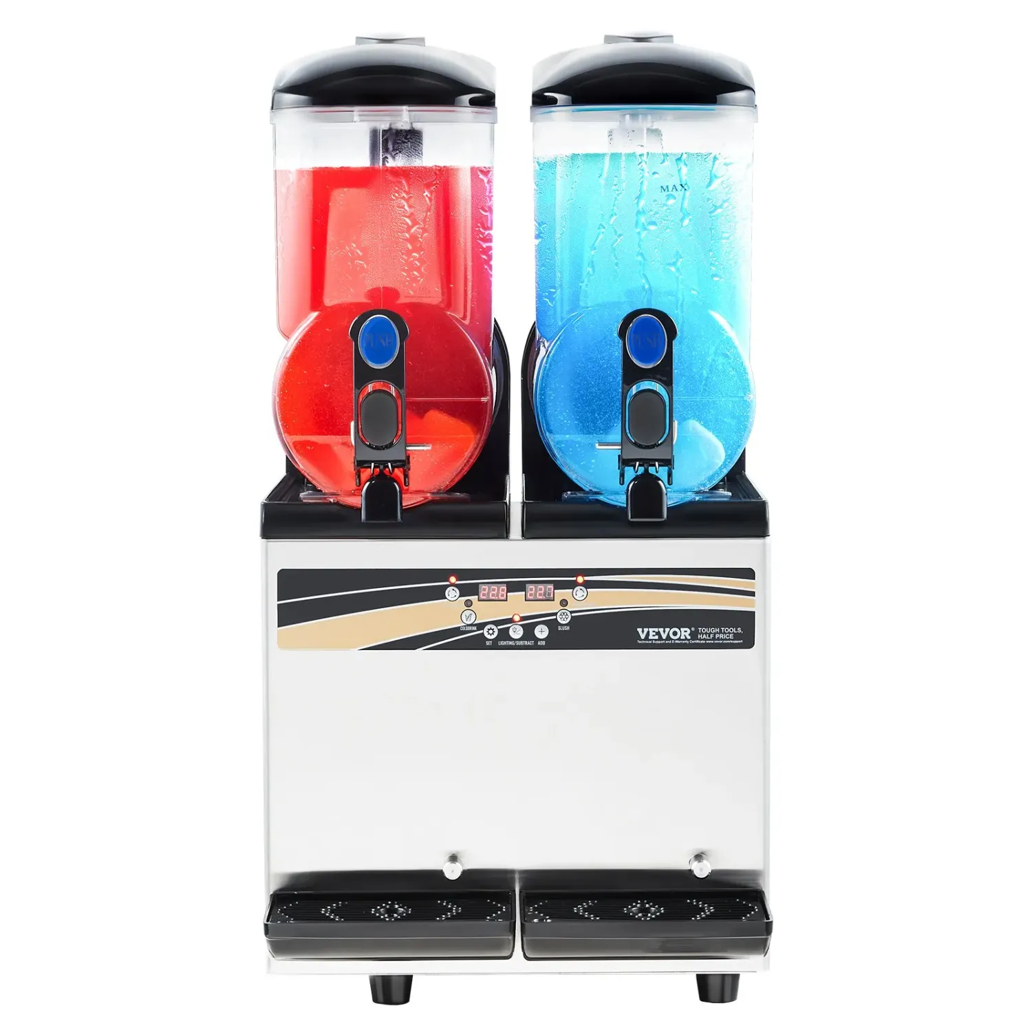 Commercial Slushie Machine 30L Dual Tank Frozen Drink Maker Stainless Stee