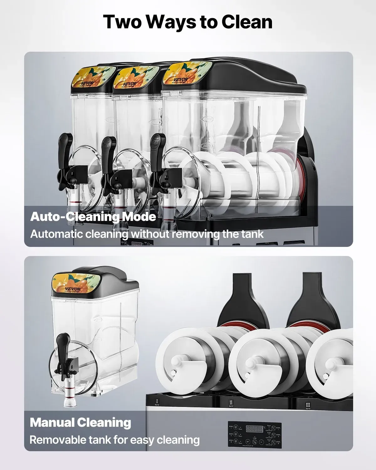 Commercial Slushie Machine 45L Triple Tank Frozen Drink Maker Stainless Steel