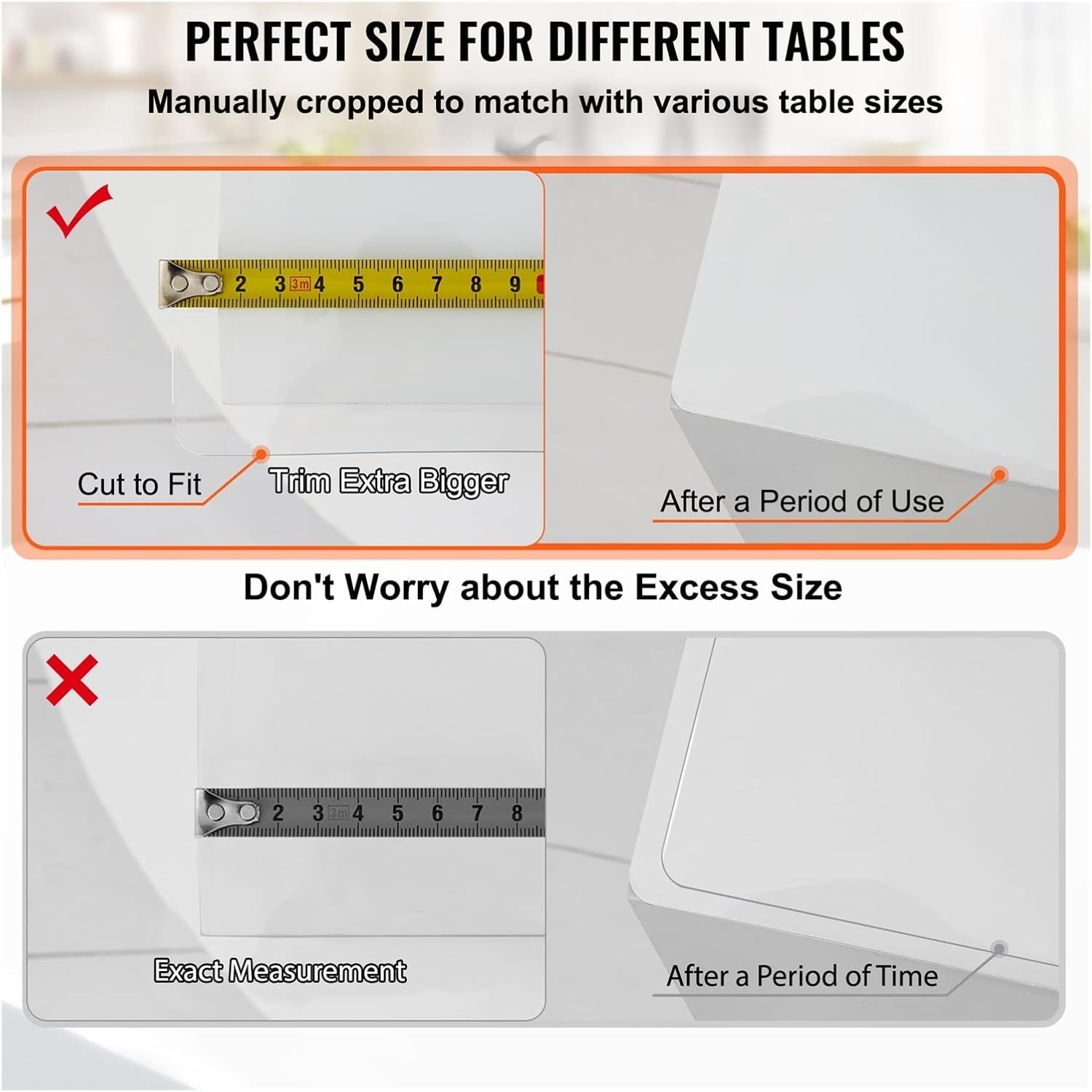 Transparent PVC Desk Table Protector Mat 2mm Thick Protective Cover
