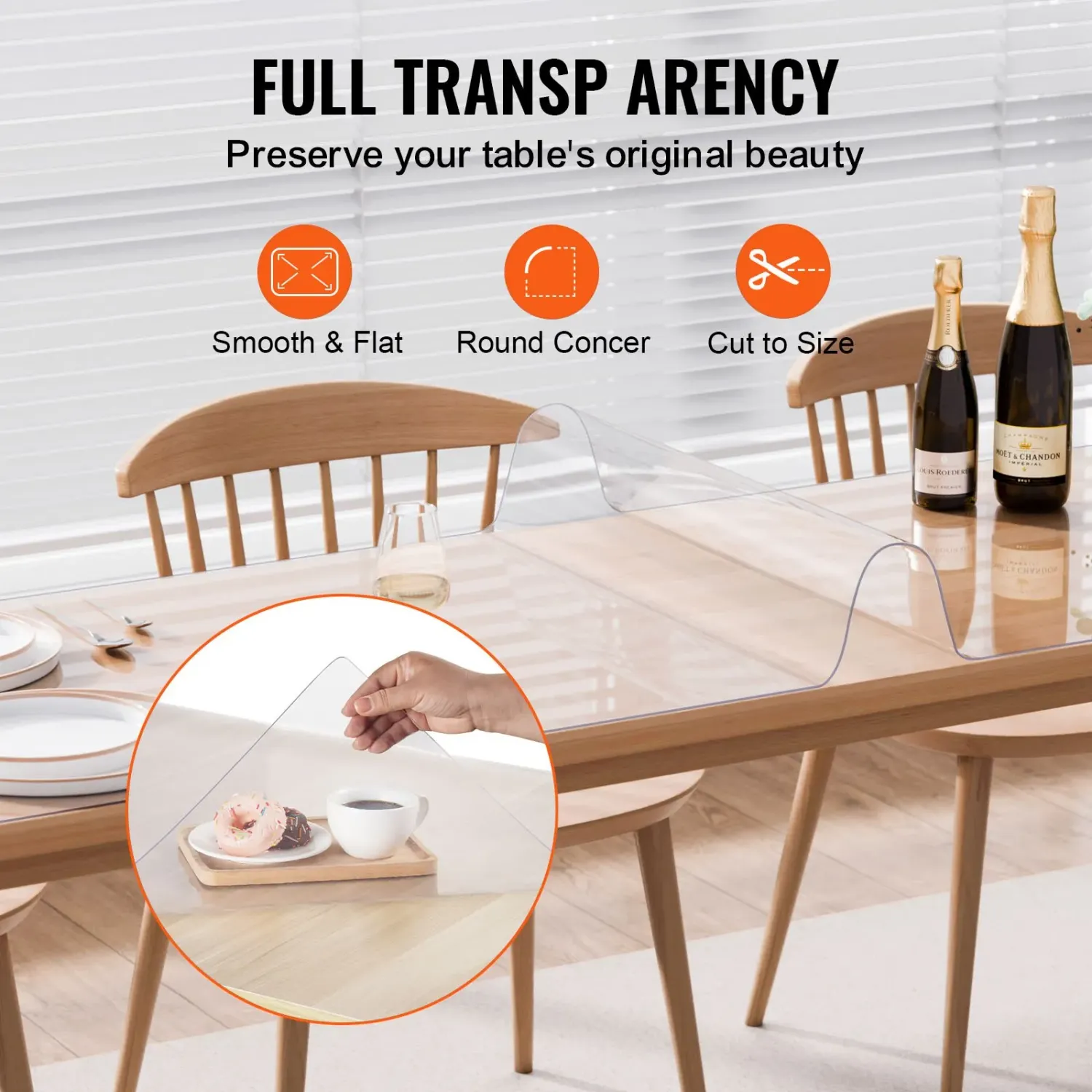 Clear PVC Table Protector 42x96 Inch Waterproof