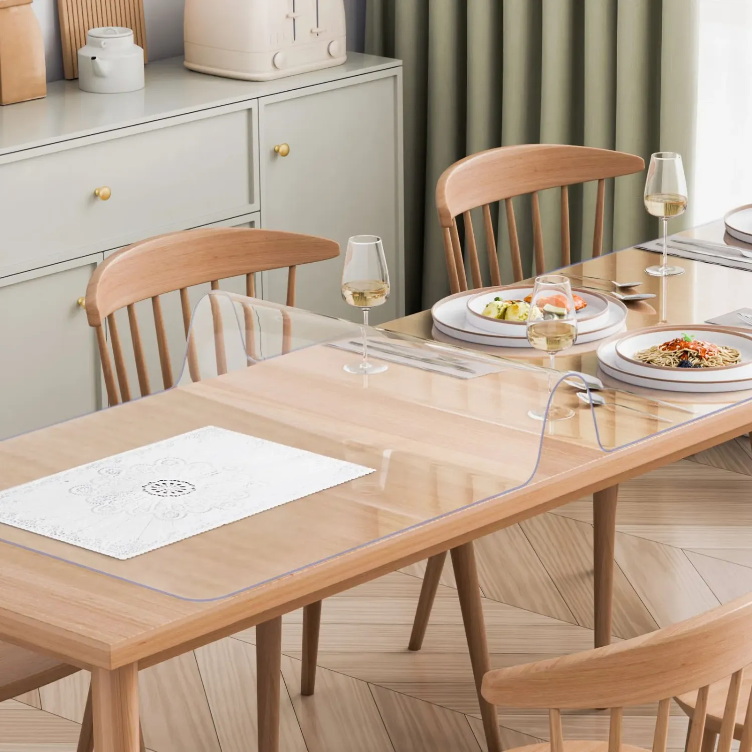 Clear PVC Table Protector 42x96 Inch Waterproof