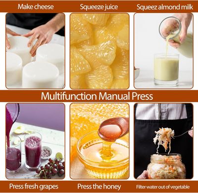 6L Stainless Steel Fruit Press Manual Juicer Cheese Wine Cider Extractor