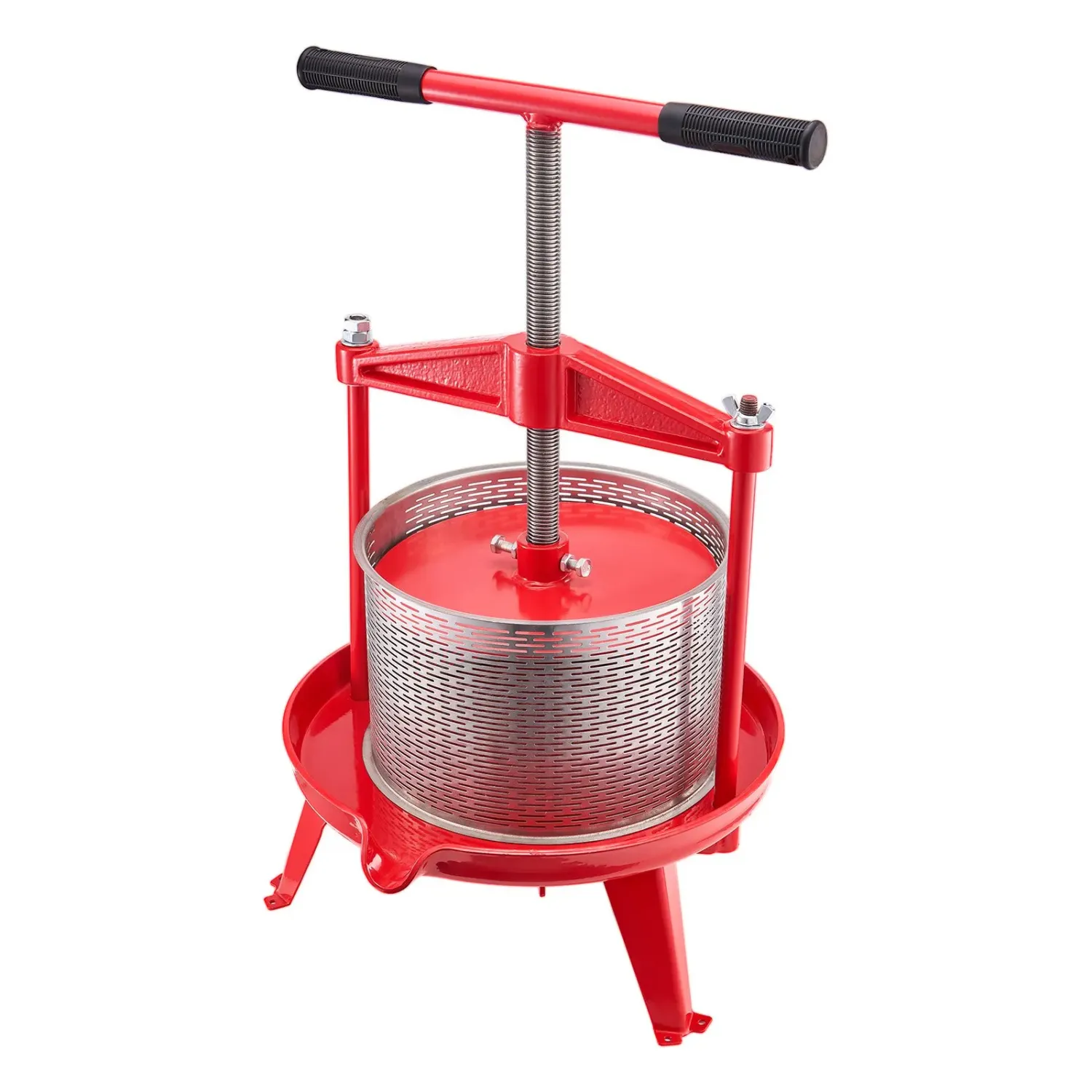 9L Fruit Wine Press, Manual Apple and Grape Juicer with Stainless Steel Basket