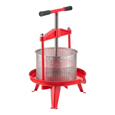 9L Fruit Wine Press, Manual Apple and Grape Juicer with Stainless Steel Basket
