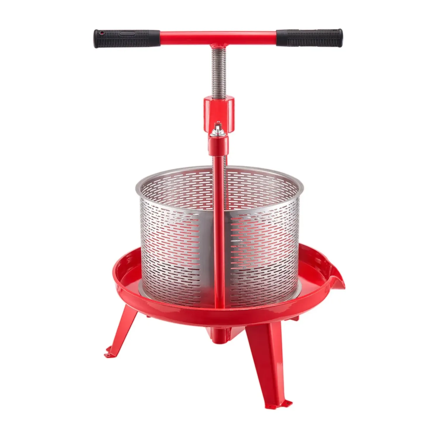 9L Fruit Wine Press, Manual Apple and Grape Juicer with Stainless Steel Basket