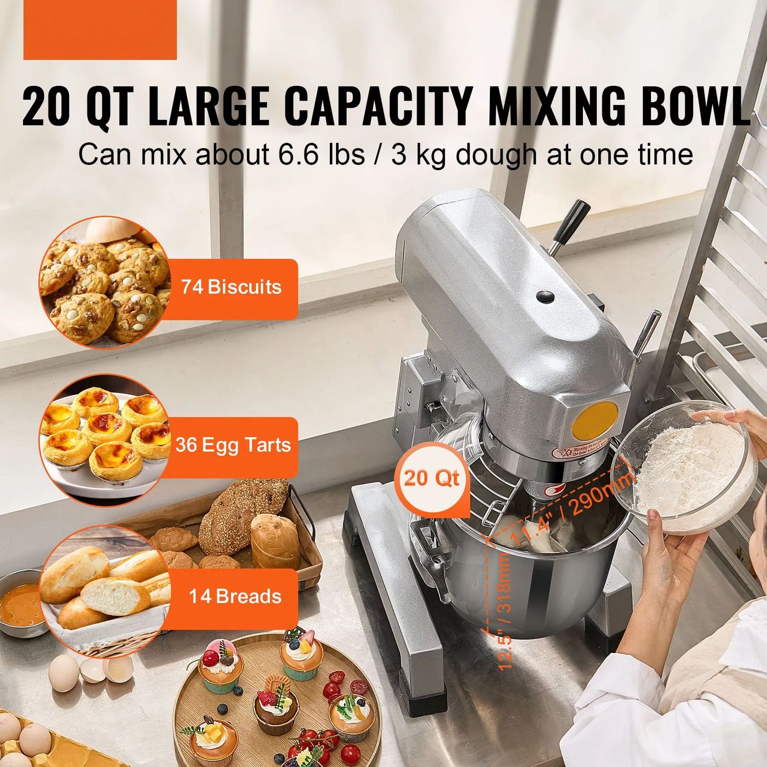 Commercial Food Mixer 18.7L 1100W Stand Mixer