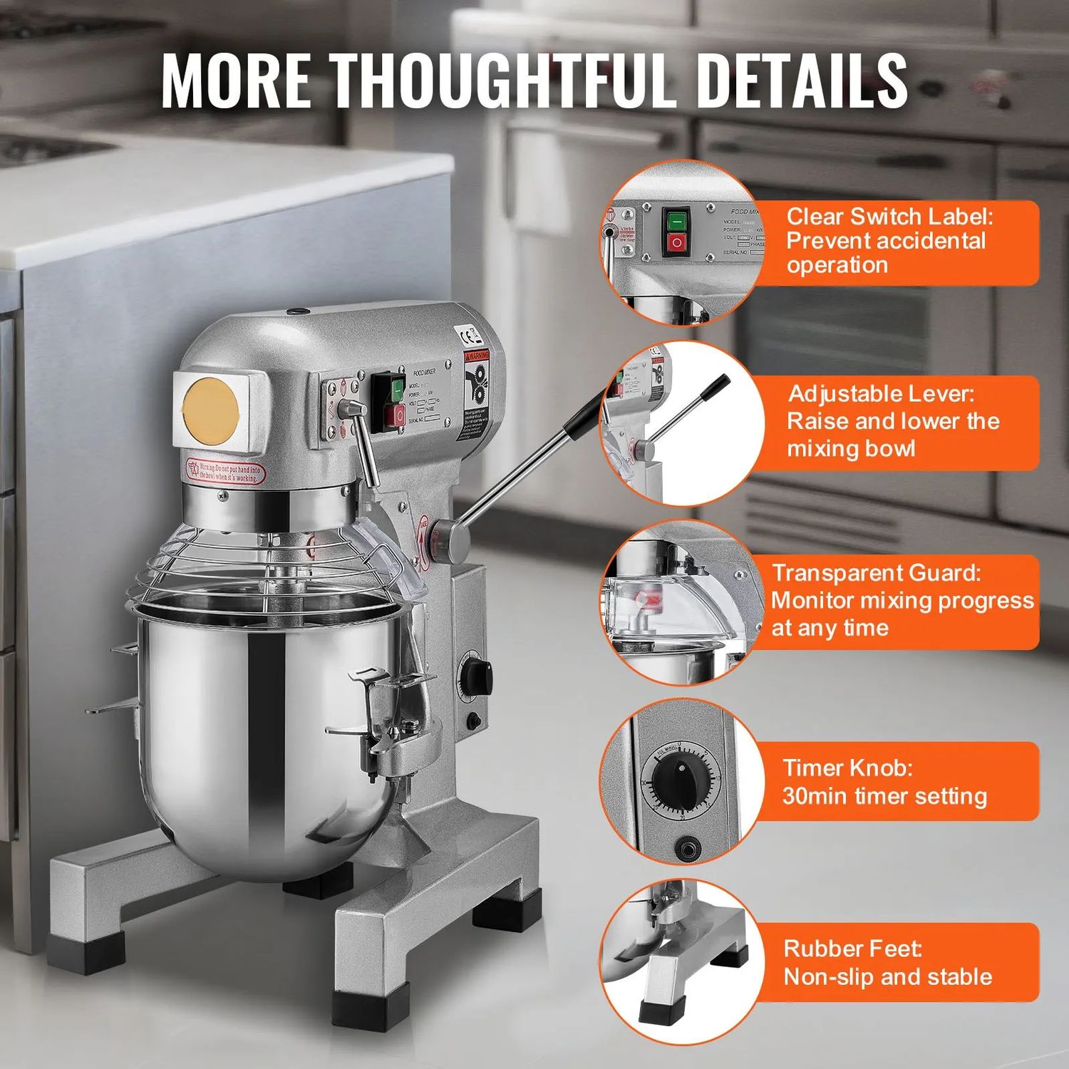Commercial Food Mixer 18.7L 1100W Stand Mixer
