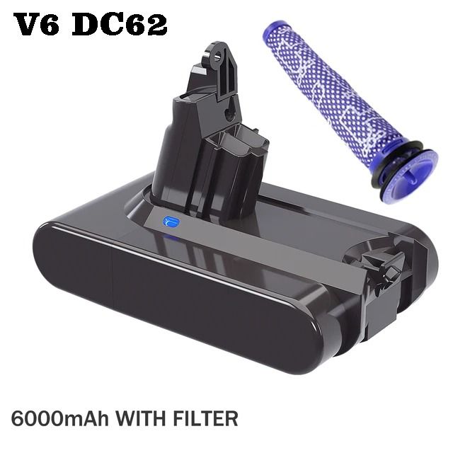 Replacement 21.6V 6000mAh Battery for Dyson V6 with Charger