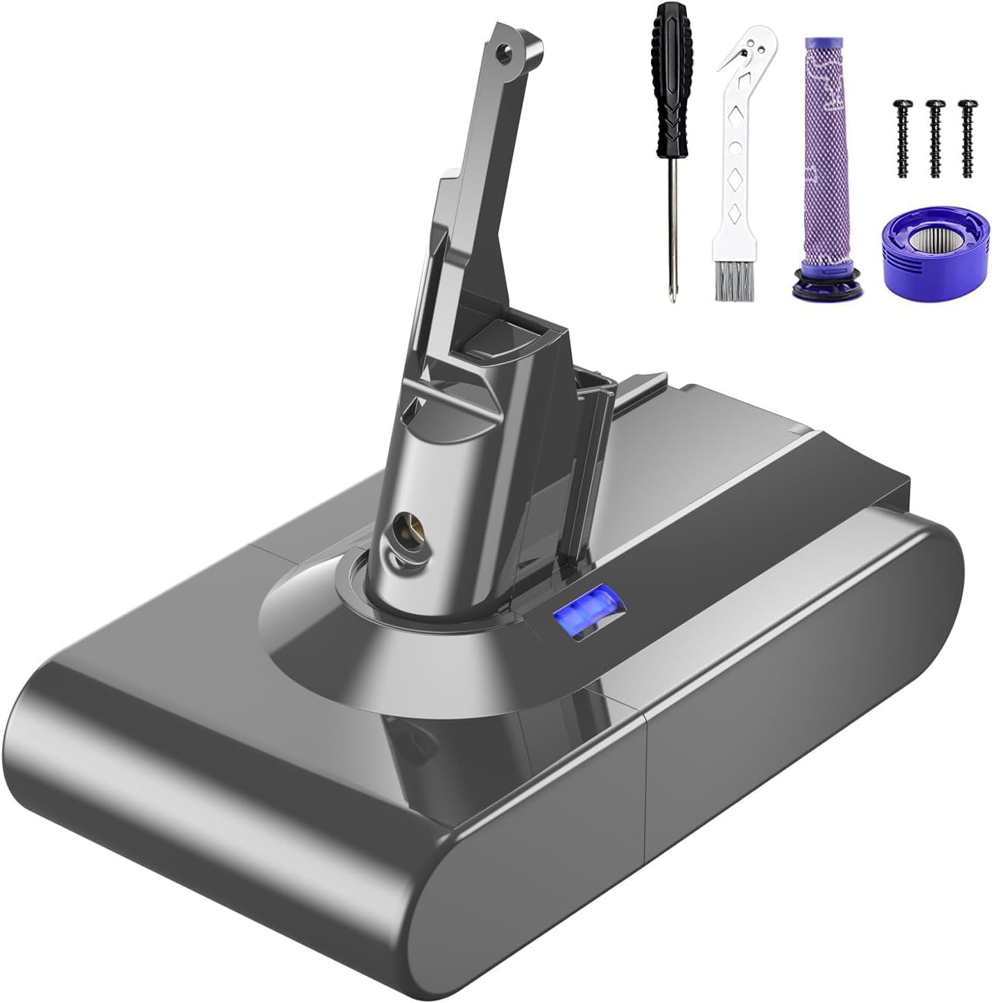 Replacement Battery for Dyson V8 Vacuum Cleaners – High-Capacity Lithium Battery with Accessories