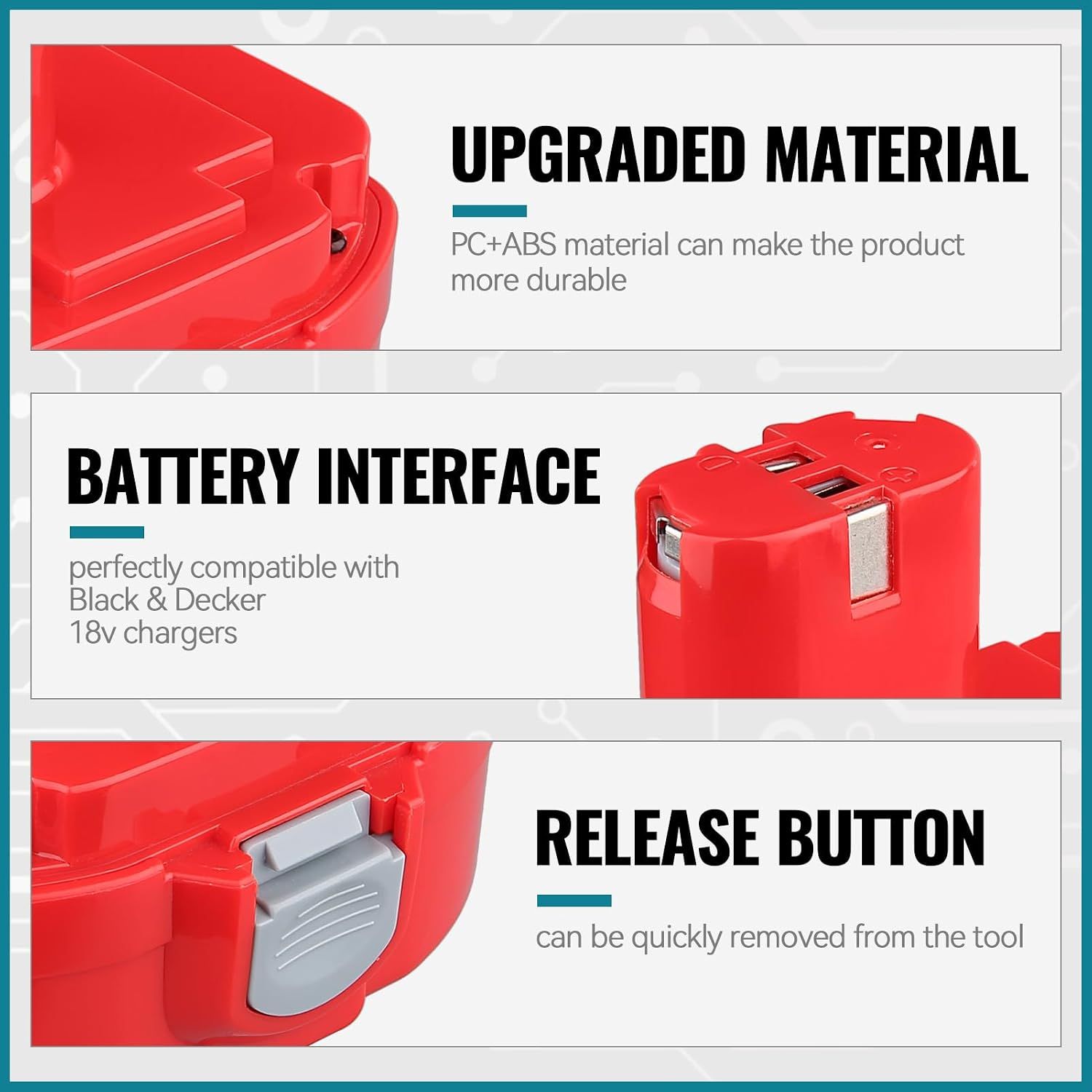 Replacement 18V 4.8Ah Ni-MH Battery for Makita Cordless Tools
