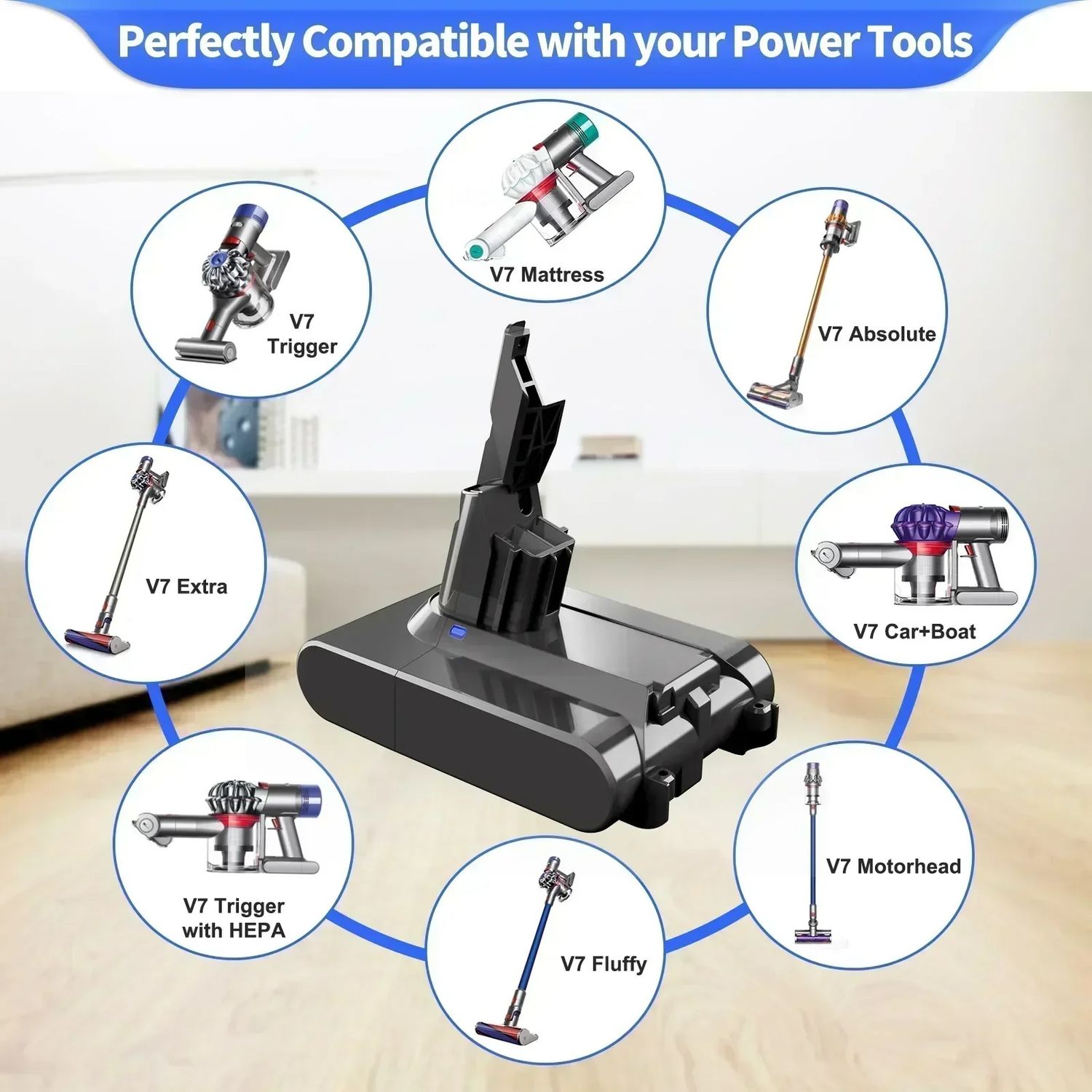 Dyson Battery V7 6000mAh 21.6V Replacement