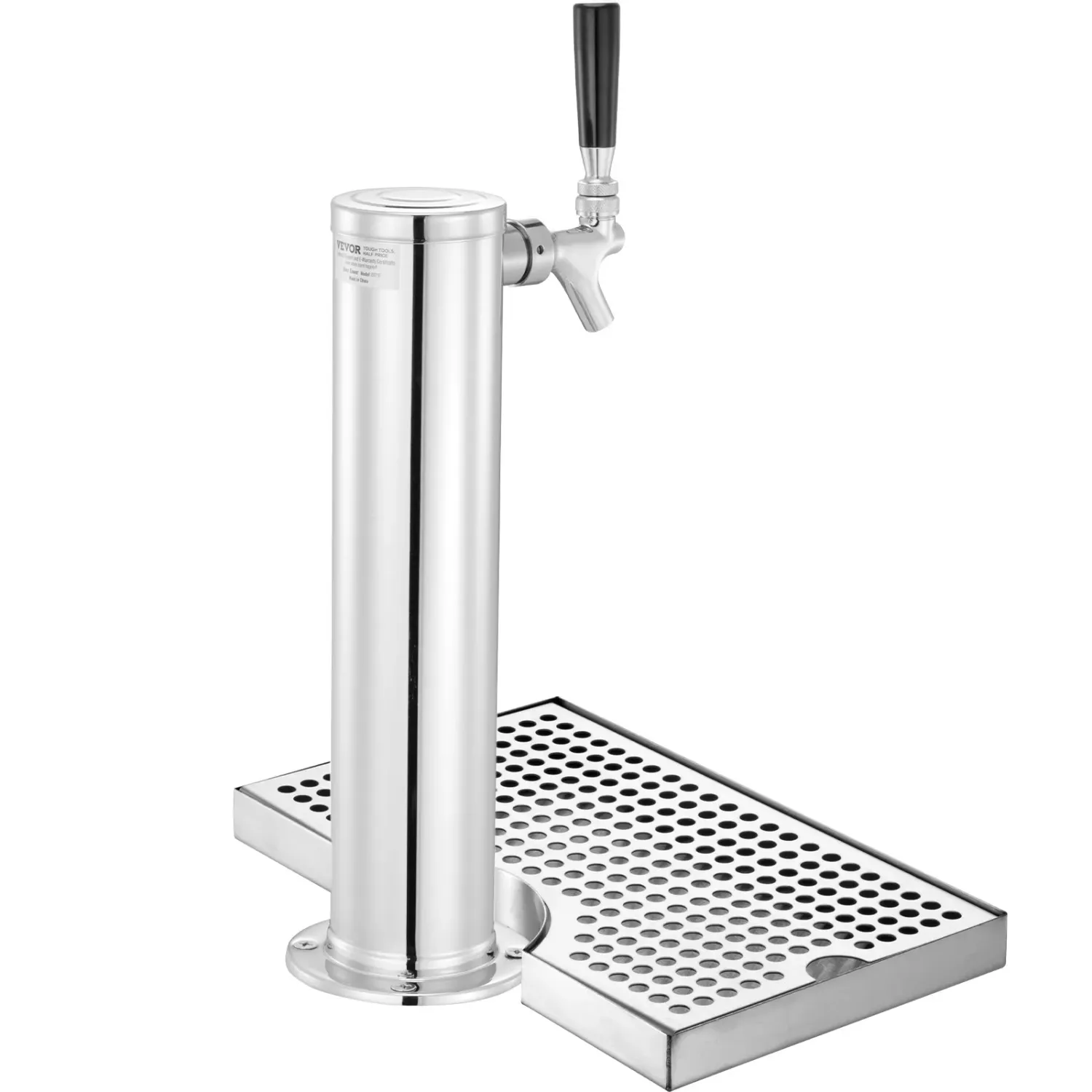 Stainless Steel Single Tap Beer Tower Kegerator Kit