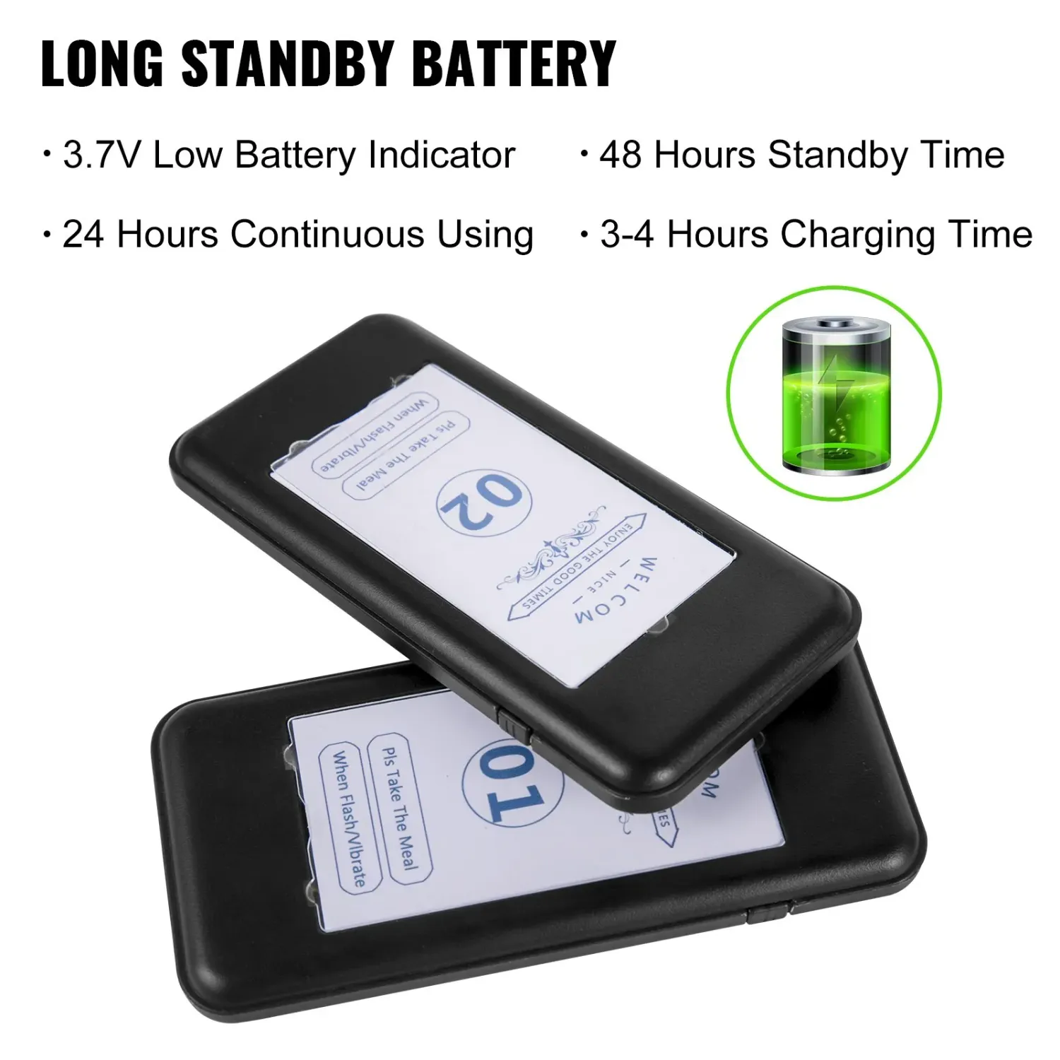 Wireless Restaurant Pager System – 98-Channel Calling Base with 16 Rechargeable Guest Pagers