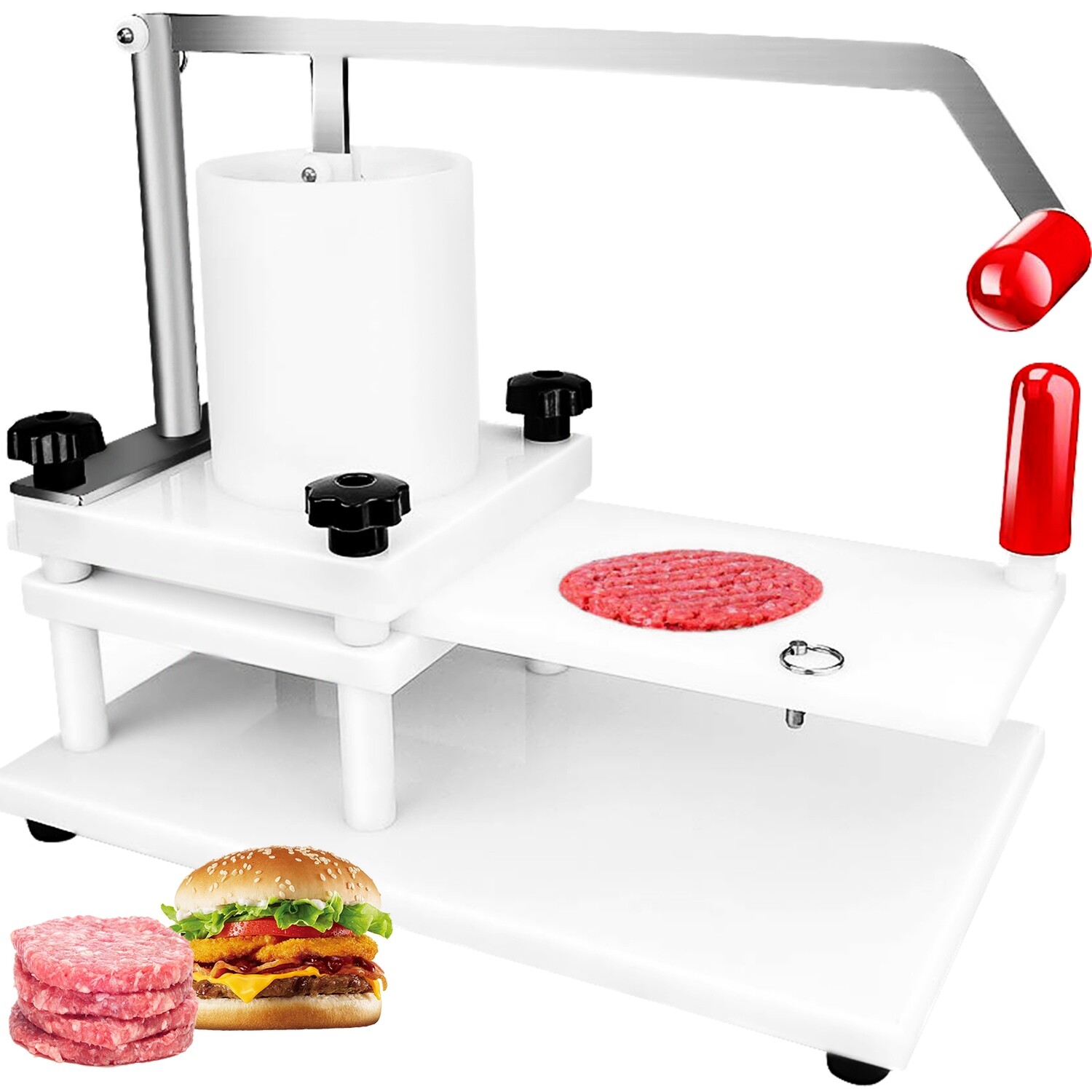 110mm Burger Patty Maker, Food-Grade PE Meat Press with Anti-Slip Base