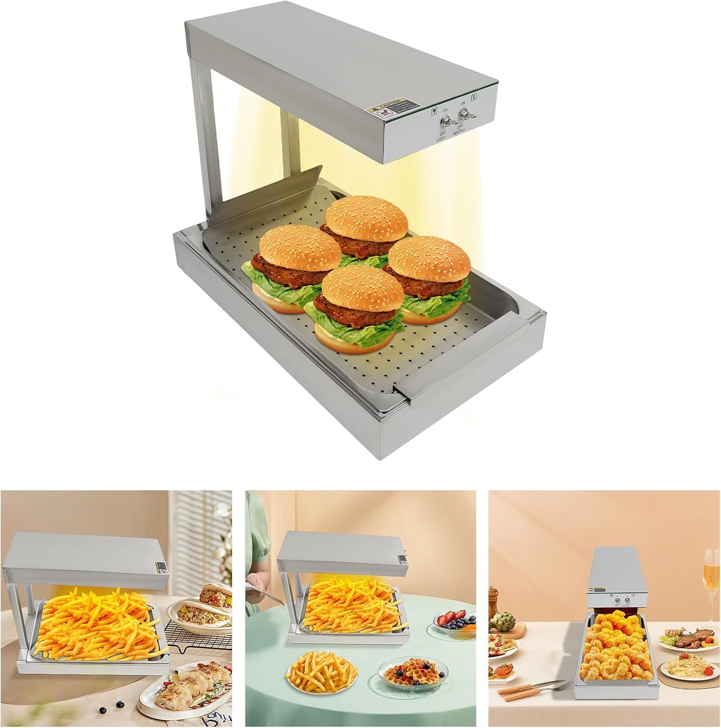 750W Chip Warmer Stainless Steel Food Warmer