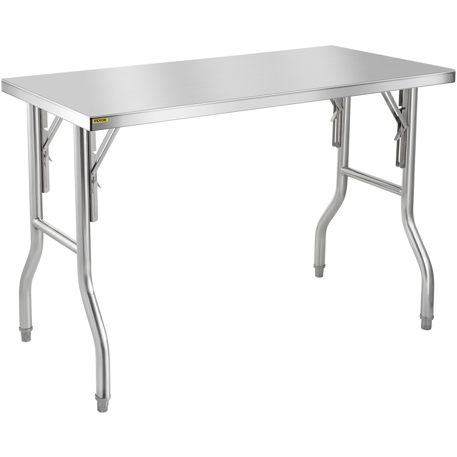 Commercial 48 x 24 Inch Folding Stainless Steel Prep Table, Work Table for Kitchen and Catering
