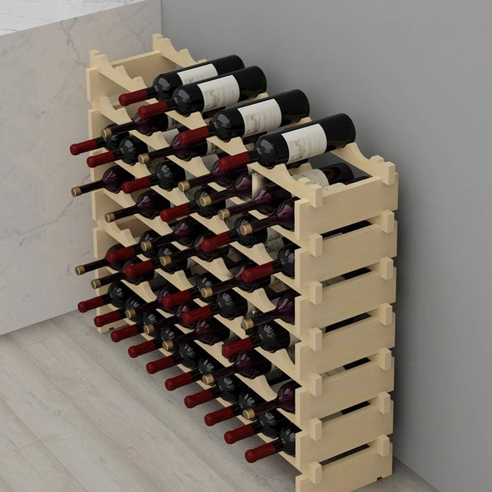 60 Bottle Wine Rack 6 Tier Wooden Wine Storage Stand, Freestanding Bottle Holder for Kitchen, Dining Room &amp; Bar, 110 x 30 x 80.5 cm