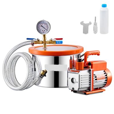 Stainless steel Vacuum Degassing Chamber &amp; Pump Kit Gallon