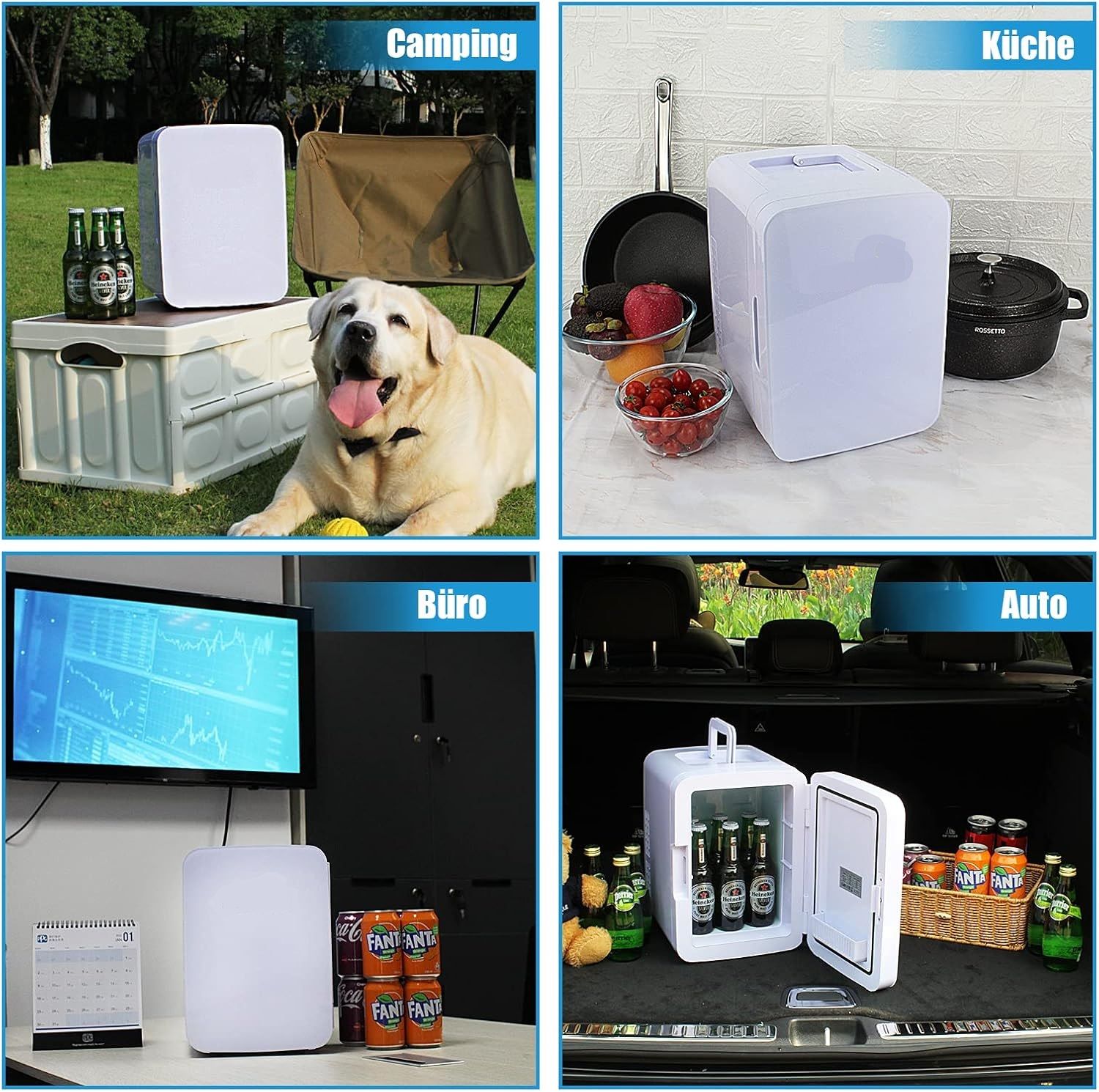 Mini Fridge 10L Portable &amp; Warmer – AC/DC Thermoelectric Cooler, White