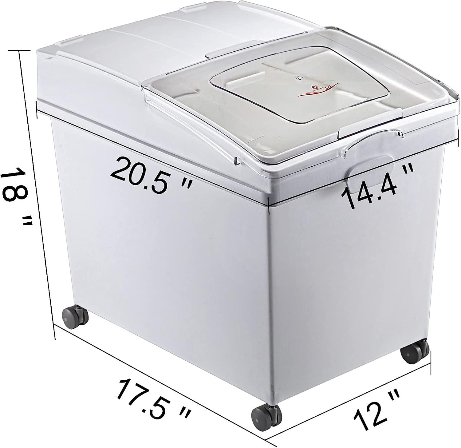 3 Pack Wheeled Rice Container Sliding Lid Storage