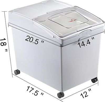 3 Pack Wheeled Rice Container Sliding Lid Storage