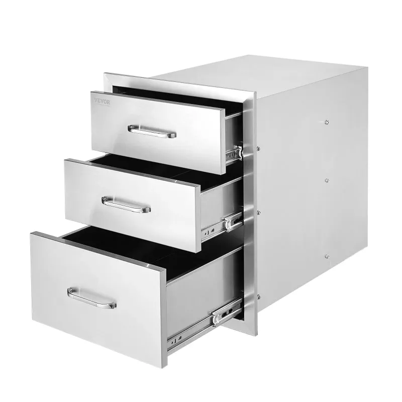 BBQ Drawers Triple Stainless Steel 18x23 Inch
