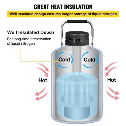 Liquid Nitrogen Container 3L Cryogenic Tank