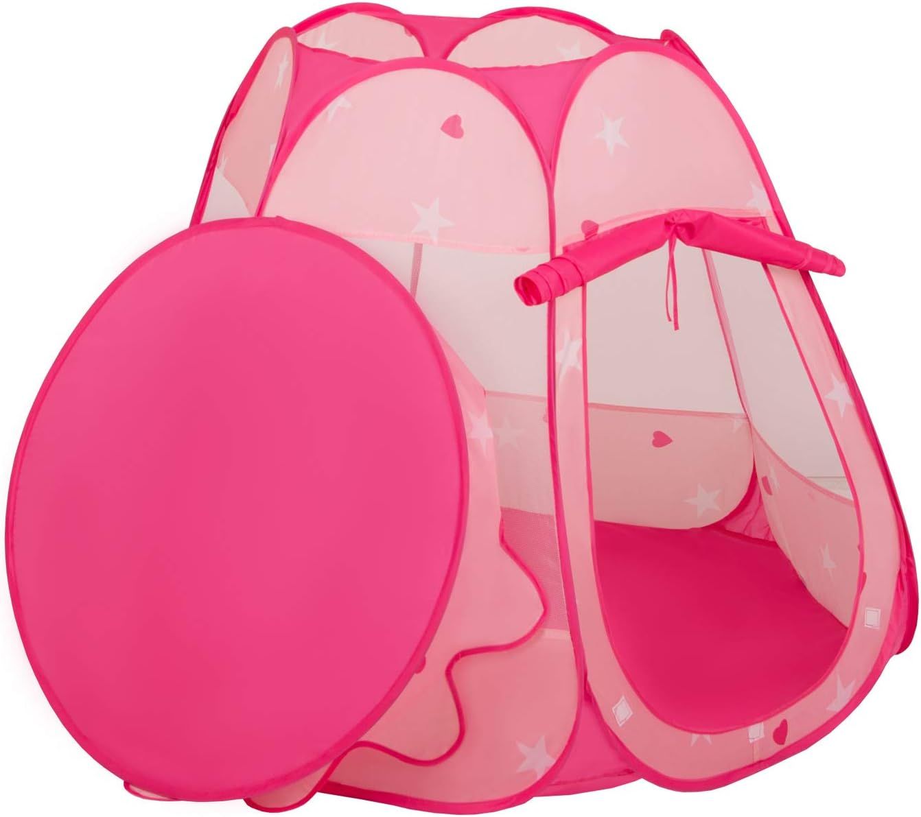 Kids Play Tent Ball Pit with 100 Balls, Pop-Up Castle, Blue, 105 × 105 × 90 cm