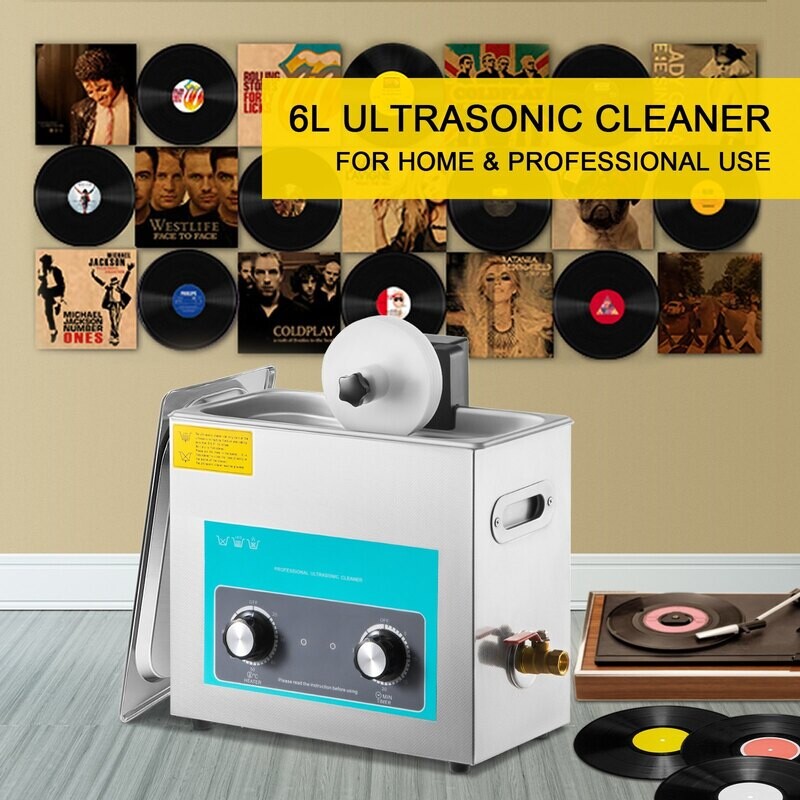 Vinyl record 6L Digital Ultrasonic Record Cleaning Device Stainless Steel 33 x 18 x 28.5 cm
