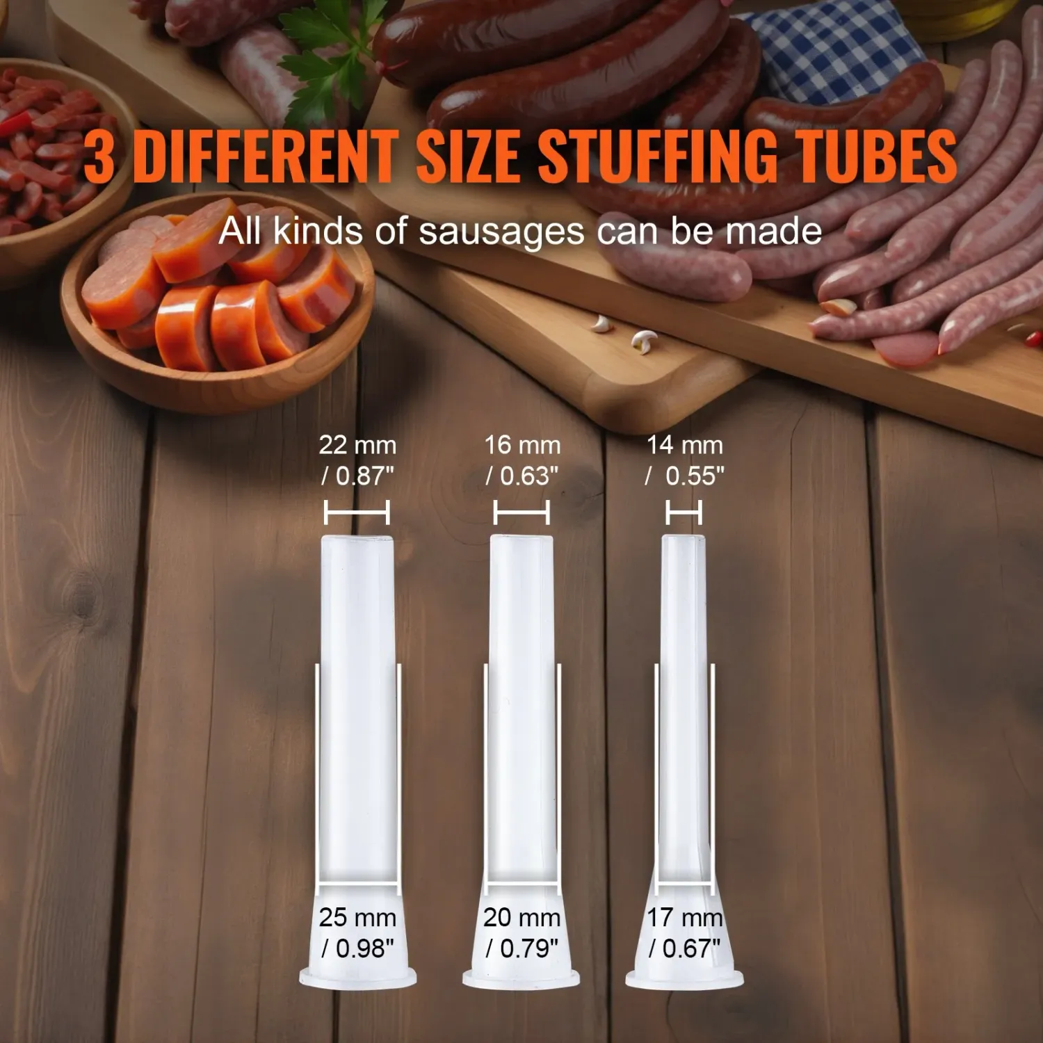 Manual Sausage Stuffer 2L 5LB Vertical Sausage Maker 304 Stainless Steel 2 Tubes