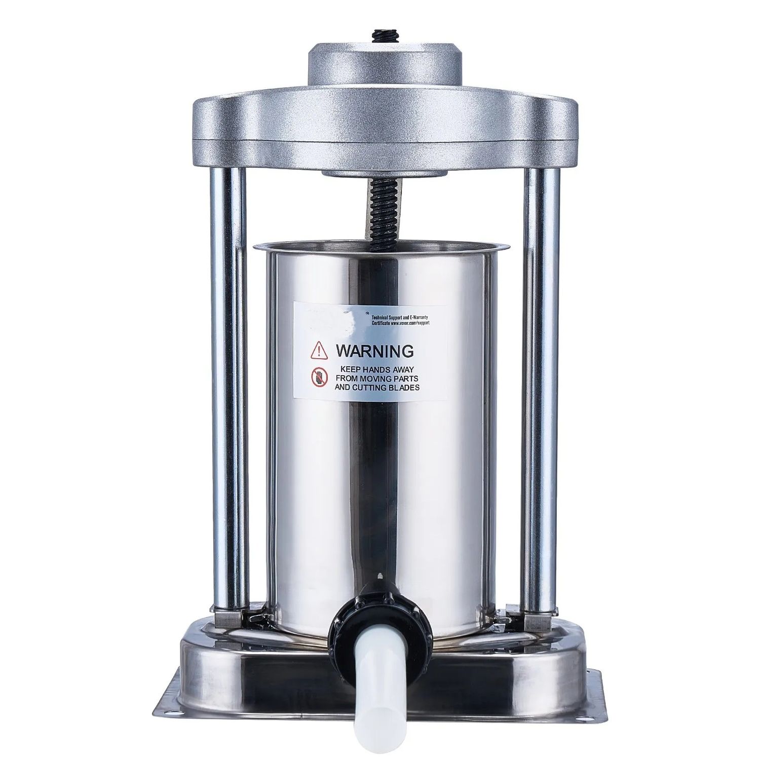 Manual Sausage Stuffer 2L 5LB Vertical Sausage Maker 304 Stainless Steel 2 Tubes