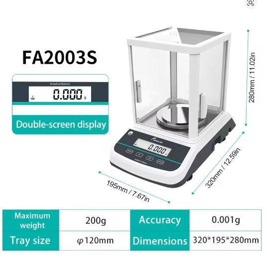 FA2003S Analytical Balance Scale 0.001g High Precision Digital Laboratory Weighing Scale