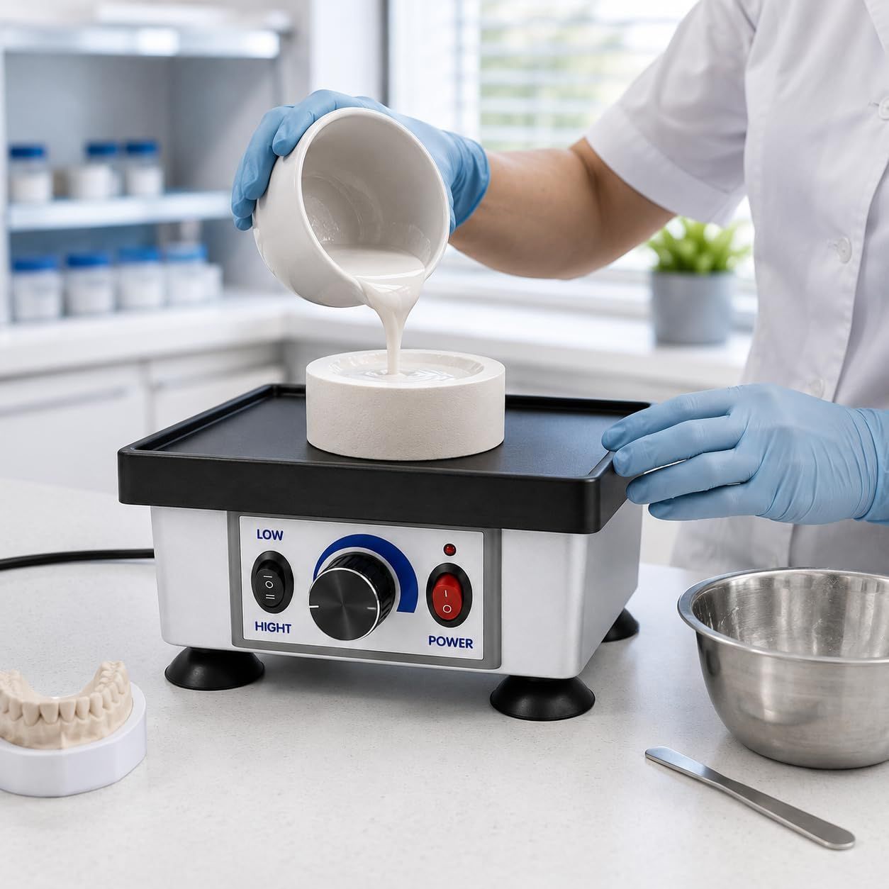 Dental Square Vibrator 120W, 2KG Maximum Load Oscillator – Laboratory Equipment for Dental Labs