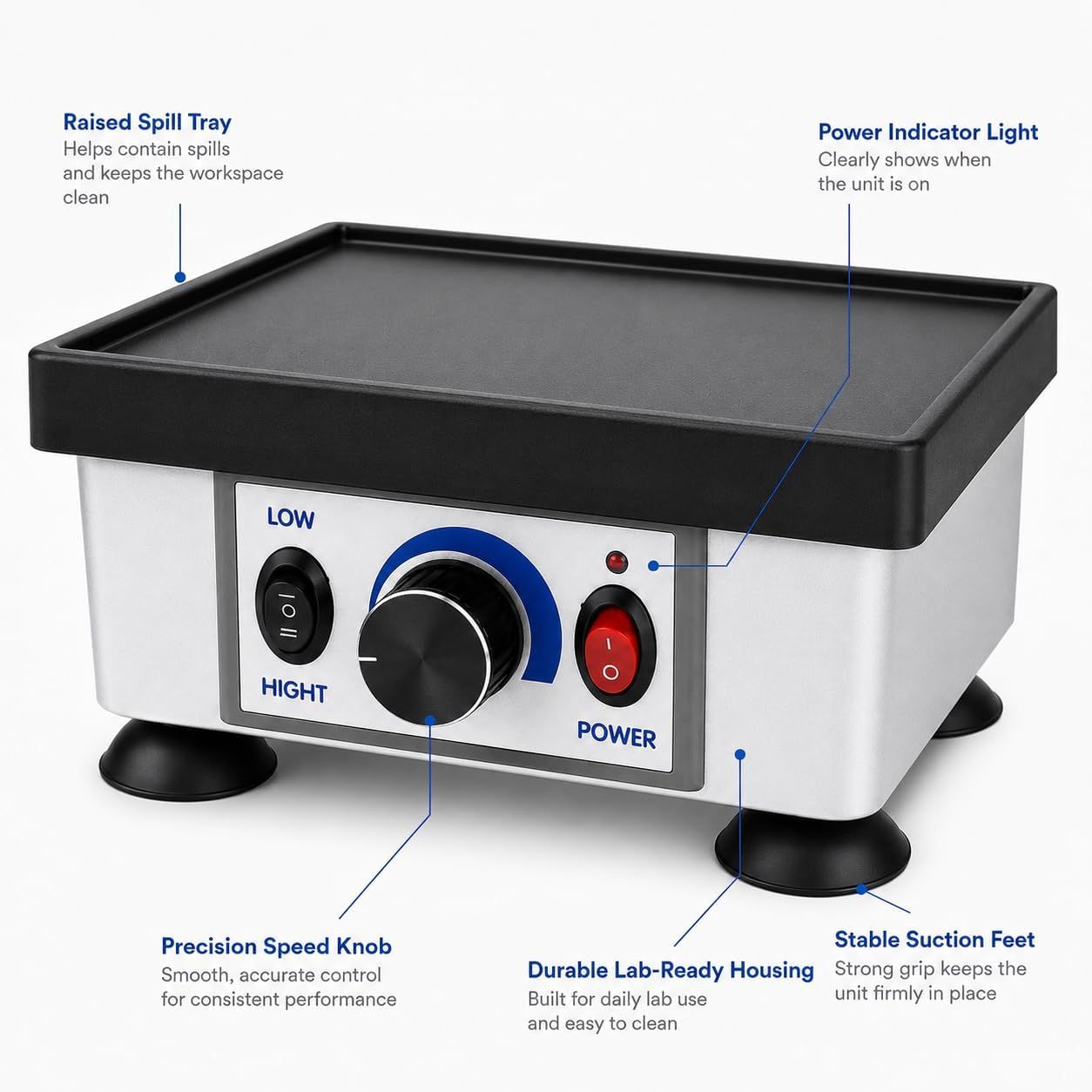Dental Square Vibrator 120W, 2KG Maximum Load Oscillator – Laboratory Equipment for Dental Labs