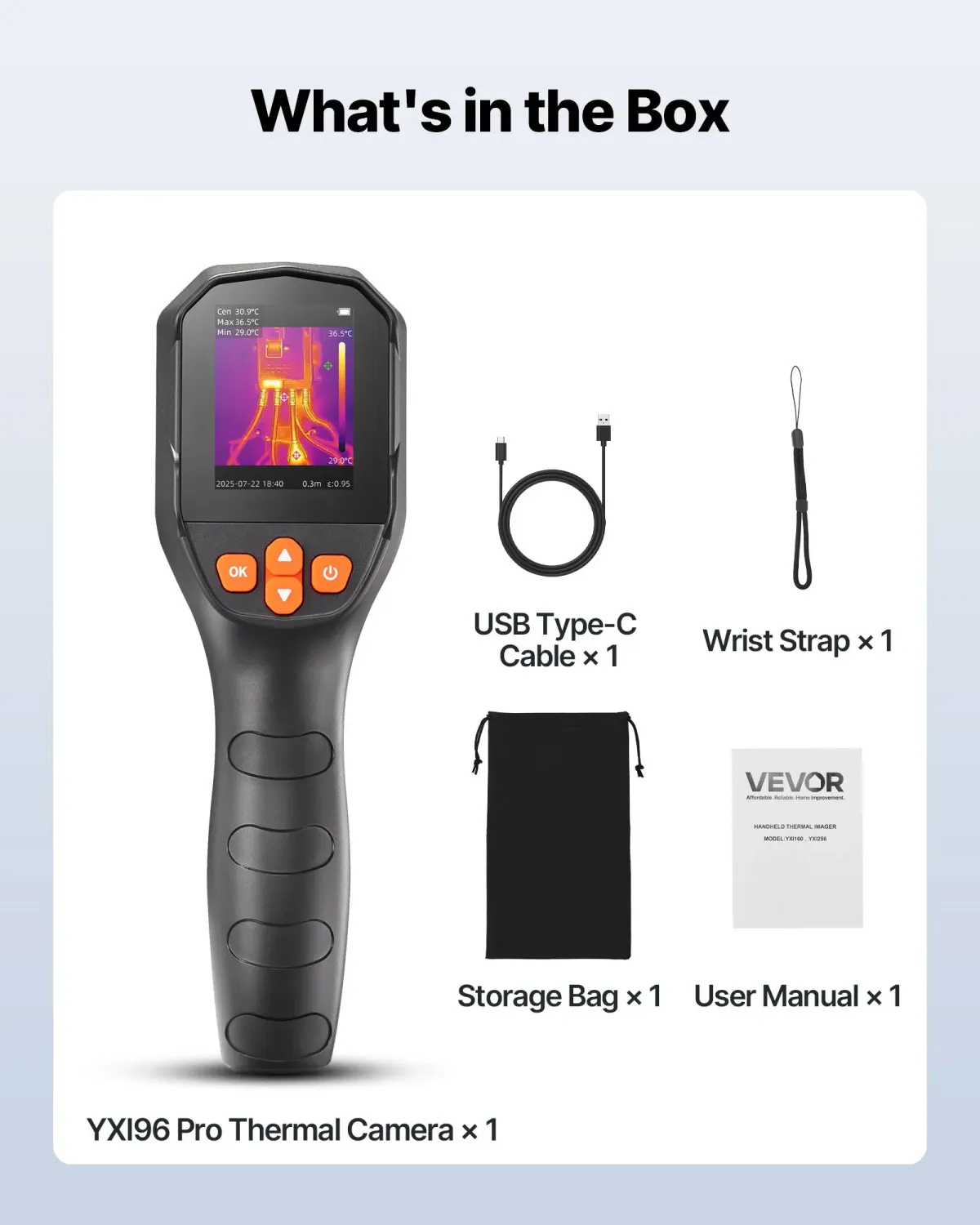 TISR Thermal Imaging Camera — Super Resolution 240×180, 96×96 IR Sensor, 2MP Visual Camera, -4°F to 1022°F, 25Hz Refresh Rate