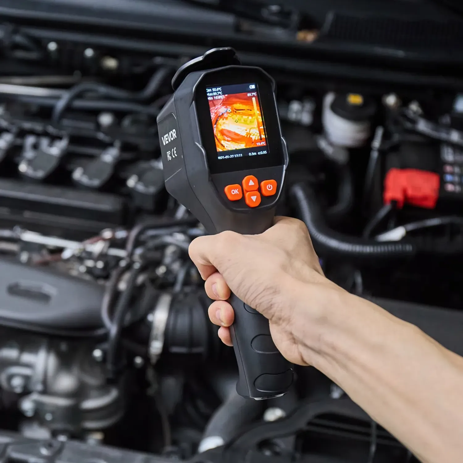TISR Thermal Imaging Camera — Super Resolution 240×180, 96×96 IR Sensor, 2MP Visual Camera, -4°F to 1022°F, 25Hz Refresh Rate