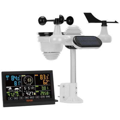 7-in-1 Wireless Weather Station with 7.5 Inch Colour Display Indoor Outdoor Thermometer Hygrometer Wind Rain UV Forecast Monitor